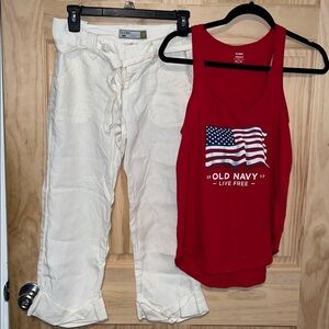 2 Piece Bundle OLD NAVY Bottoms & Tank Top Size: XS & 2 Pre-loved